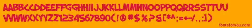 フォントSF Slapstick Comic Bold – オレンジの背景に赤い文字