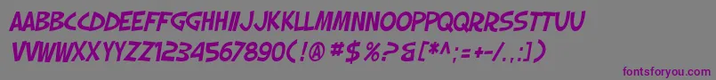 SF Slapstick Comic Oblique Font – Purple Fonts on Gray Background