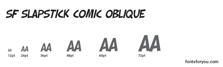 Размеры шрифта SF Slapstick Comic Oblique