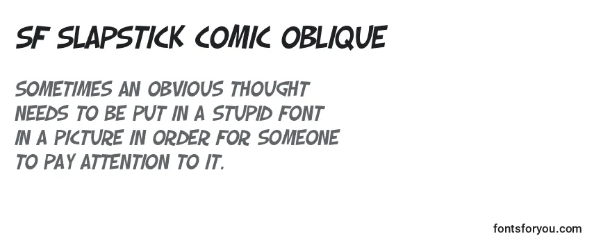 SF Slapstick Comic Oblique -fontin tarkastelu
