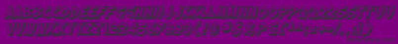 SF Slapstick Comic Shaded Oblique-Schriftart – Schwarze Schriften auf violettem Hintergrund