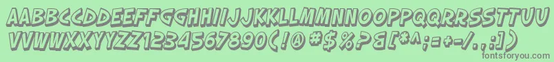 SF Slapstick Comic Shaded Oblique Font – Gray Fonts on Green Background