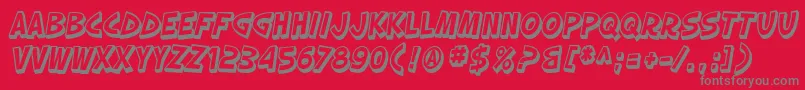 SF Slapstick Comic Shaded Oblique Font – Gray Fonts on Red Background