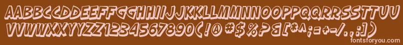 SF Slapstick Comic Shaded Oblique Font – Pink Fonts on Brown Background