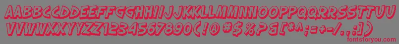 SF Slapstick Comic Shaded Oblique Font – Red Fonts on Gray Background