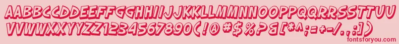 SF Slapstick Comic Shaded Oblique Font – Red Fonts on Pink Background