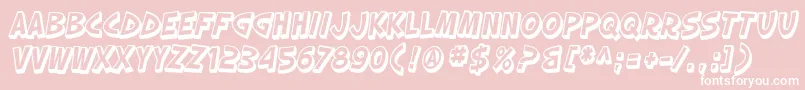SF Slapstick Comic Shaded Oblique Font – White Fonts on Pink Background
