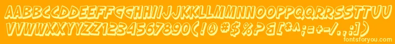SF Slapstick Comic Shaded Oblique Font – Yellow Fonts on Orange Background