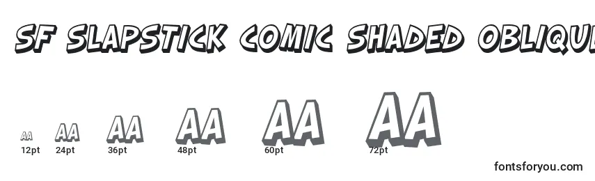 Размеры шрифта SF Slapstick Comic Shaded Oblique