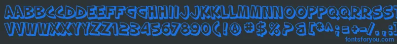 SF Slapstick Comic Shaded Font – Blue Fonts on Black Background