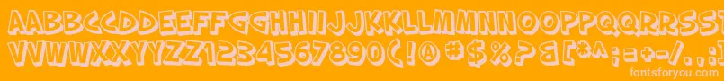 SF Slapstick Comic Shaded Font – Pink Fonts on Orange Background