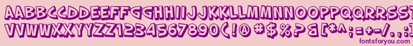 SF Slapstick Comic Shaded Font – Purple Fonts on Pink Background