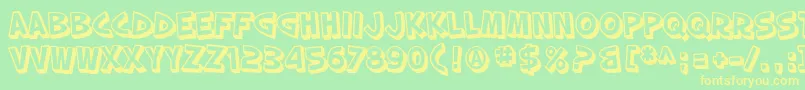 SF Slapstick Comic Shaded Font – Yellow Fonts on Green Background