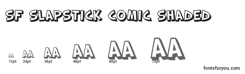 Размеры шрифта SF Slapstick Comic Shaded