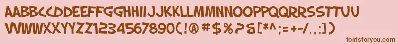 SF Slapstick Comic Font – Brown Fonts on Pink Background
