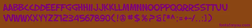 SF Slapstick Comic Font – Purple Fonts on Brown Background