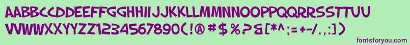SF Slapstick Comic Font – Purple Fonts on Green Background