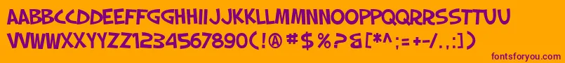 SF Slapstick Comic Font – Purple Fonts on Orange Background