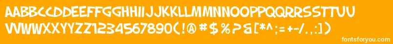 SF Slapstick Comic Font – White Fonts on Orange Background