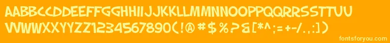 SF Slapstick Comic Font – Yellow Fonts on Orange Background