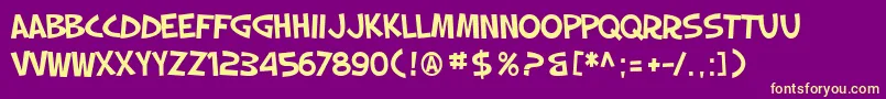 SF Slapstick Comic Font – Yellow Fonts on Purple Background