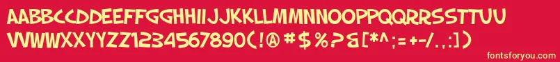 SF Slapstick Comic Font – Yellow Fonts on Red Background