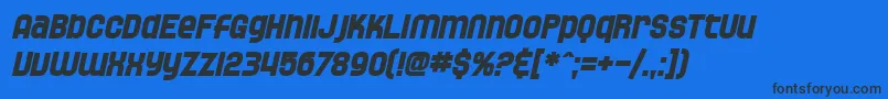 SF Speedwaystar Bold Oblique Font – Black Fonts on Blue Background