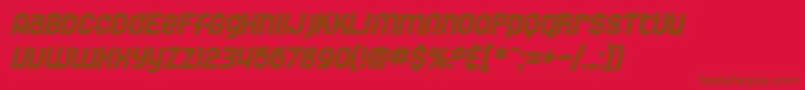 SF Speedwaystar Bold Oblique Font – Brown Fonts on Red Background