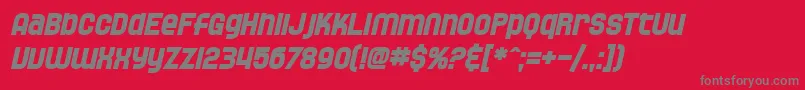 SF Speedwaystar Bold Oblique Font – Gray Fonts on Red Background