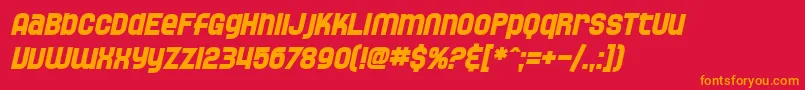 SF Speedwaystar Bold Oblique Font – Orange Fonts on Red Background