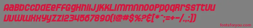 SF Speedwaystar Bold Oblique Font – Red Fonts on Gray Background