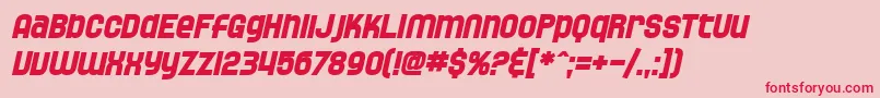 SF Speedwaystar Bold Oblique Font – Red Fonts on Pink Background