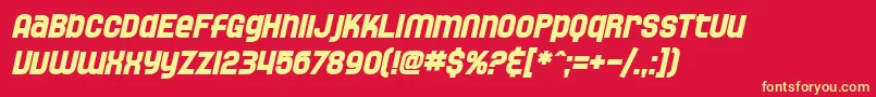 SF Speedwaystar Bold Oblique Font – Yellow Fonts on Red Background