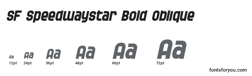 Размеры шрифта SF Speedwaystar Bold Oblique