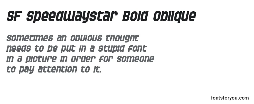 SF Speedwaystar Bold Oblique -fontin tarkastelu