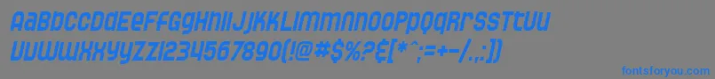 SF Speedwaystar Condensed Oblique Font – Blue Fonts on Gray Background