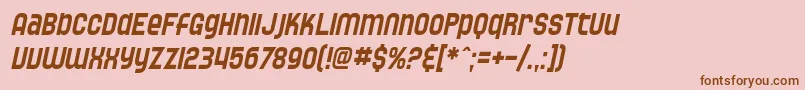 Czcionka SF Speedwaystar Condensed Oblique – brązowe czcionki na różowym tle