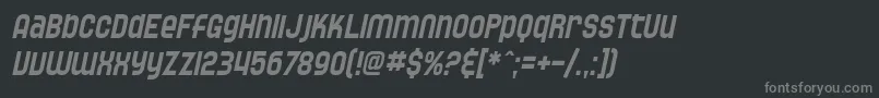 Шрифт SF Speedwaystar Condensed Oblique – серые шрифты на чёрном фоне