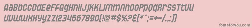 SF Speedwaystar Condensed Oblique-Schriftart – Graue Schriften auf rosa Hintergrund