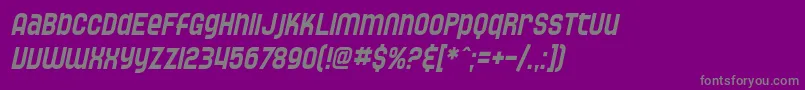 SF Speedwaystar Condensed Oblique Font – Gray Fonts on Purple Background