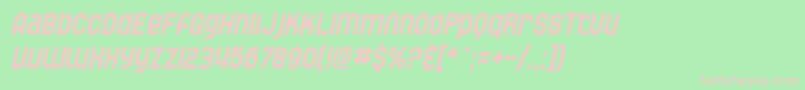 SF Speedwaystar Condensed Oblique Font – Pink Fonts on Green Background