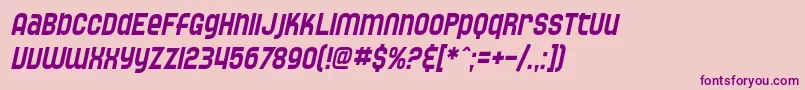 SF Speedwaystar Condensed Oblique Font – Purple Fonts on Pink Background