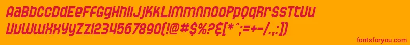 fuente SF Speedwaystar Condensed Oblique – Fuentes Rojas Sobre Fondo Naranja