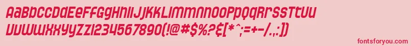 SF Speedwaystar Condensed Oblique-Schriftart – Rote Schriften auf rosa Hintergrund
