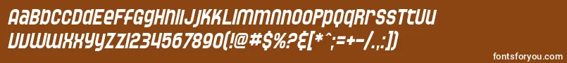 SF Speedwaystar Condensed Oblique Font – White Fonts on Brown Background