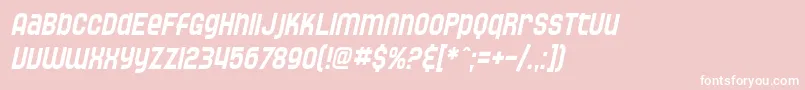 SF Speedwaystar Condensed Oblique Font – White Fonts on Pink Background