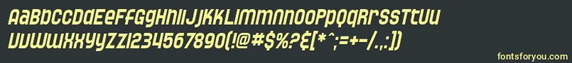 SF Speedwaystar Condensed Oblique Font – Yellow Fonts on Black Background