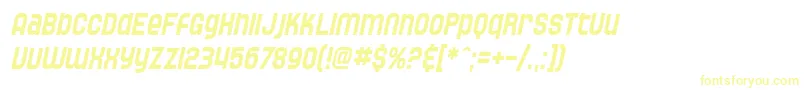 フォントSF Speedwaystar Condensed Oblique – 黄色のフォント