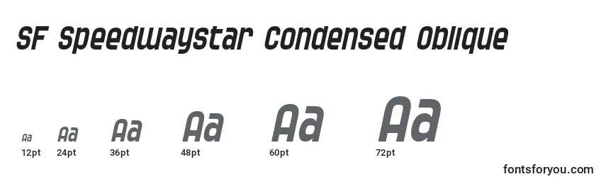 SF Speedwaystar Condensed Oblique Font Sizes