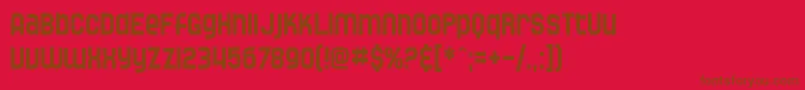 SF Speedwaystar Condensed Font – Brown Fonts on Red Background